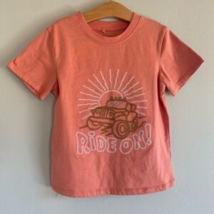 Stitch & Stone salmon pink baby tee with Jeep /truck design